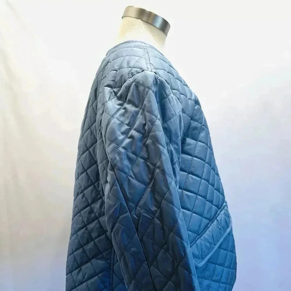 NWT CROFT&BARROW Women Button Down Quilted Blue Jacket Lightweight Size PXXL - Picture 9 of 14